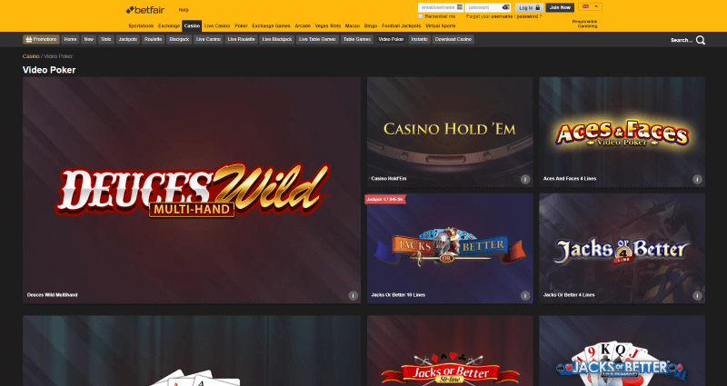 betfair casino login